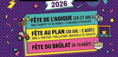 D�couvrez le programme des f�tes de village, du Br�lat et du Plan 